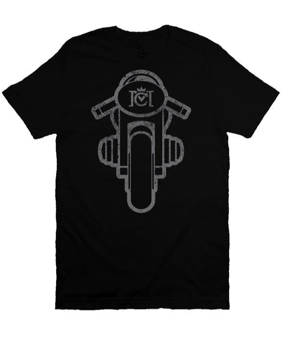 Boxer Motorcycle design by Crown Moto on chest of premium short sleeve t-shirt