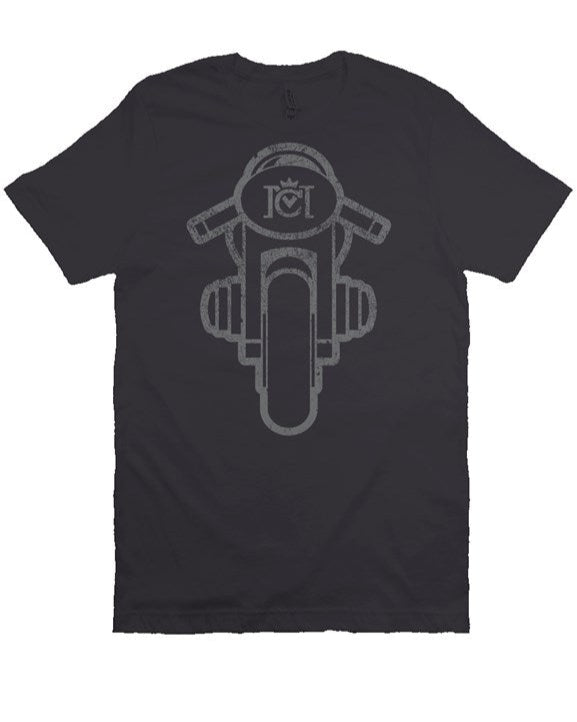 Boxer Motorcycle design by Crown Moto on chest of premium short sleeve t-shirt