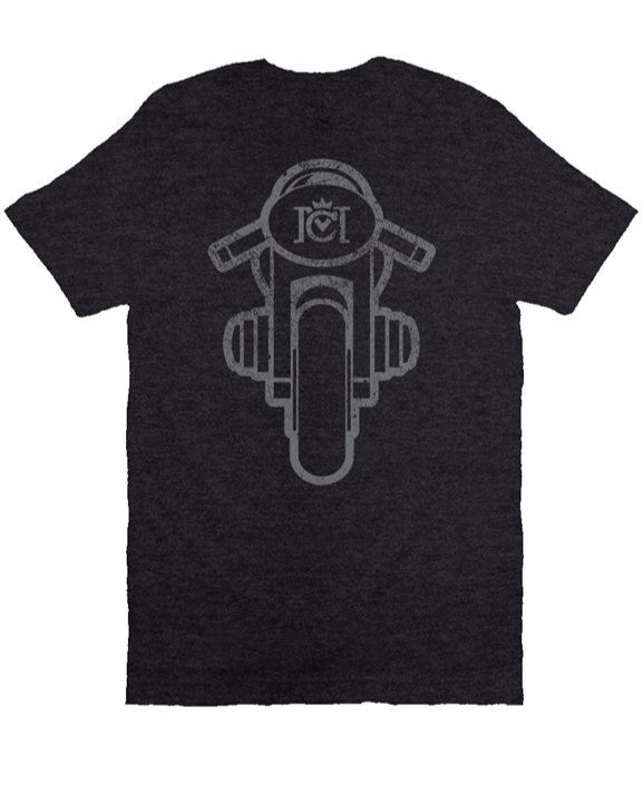 Boxer Motorcycle design by Crown Moto on chest of premium short sleeve t-shirt