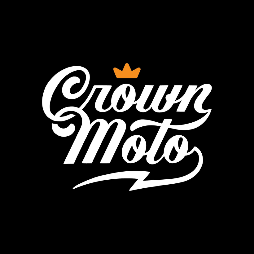 Crown Moto Brand Script Logo