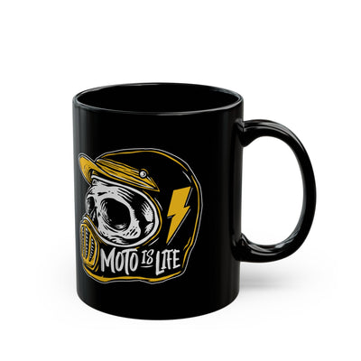 Moto is Life black coffee mug from Crown Moto
