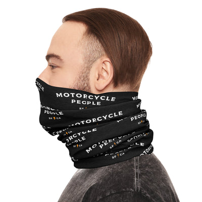 Profile image of a man wearing a Motorcycle People tube scarf neck gaiter, motorcycle accessory, motorcycle lifestyle, uv protection, san francisco, rider gear, gifts for riders