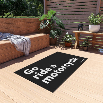 "Go ride a motorcycle" Track & Garage Mat