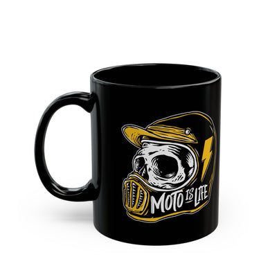 Moto is Life black coffee mug from Crown Moto