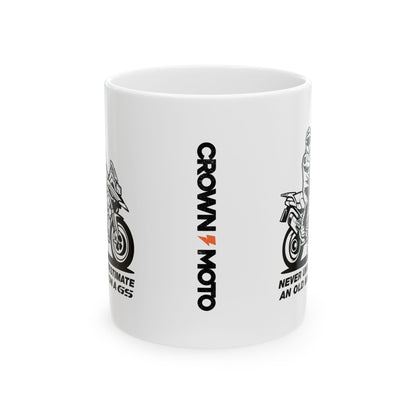 never underestimate an old man on a gs coffee mug