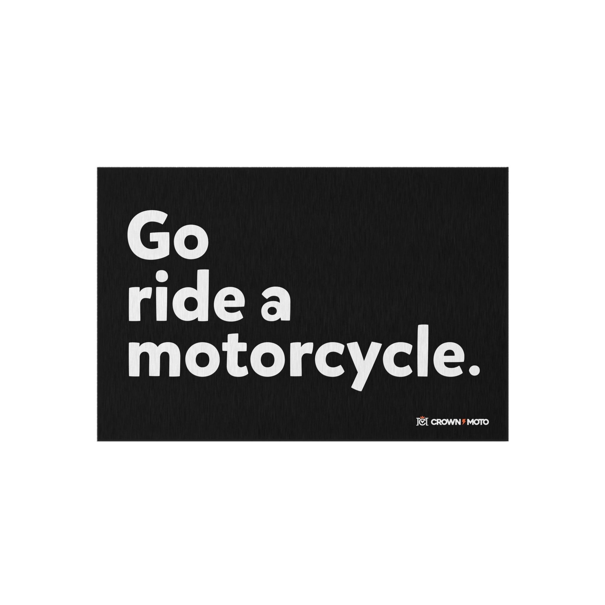 Go ride a motorcycle garage mat, chenille, patio mat, durable, gifts for motorcyclists, gifts for riders
