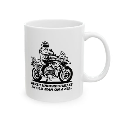 never underestimate an old man on a gs coffee mug