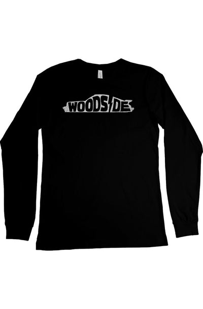 Woodside Porsche design printed on the chest of premium Bella Canvas Long Sleeve T Shirt