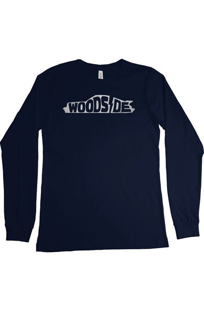 Woodside Porsche design printed on the chest of premium Bella Canvas Long Sleeve T Shirt