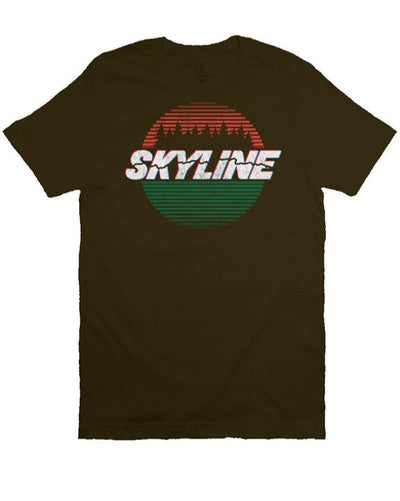 Original Skyline Blvd Hwy 35 design on chest of unisex short sleeve t-shirt