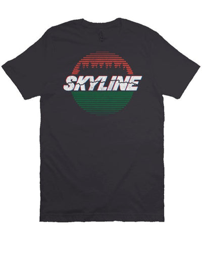 Original Skyline Blvd Hwy 35 design on chest of unisex short sleeve t-shirt