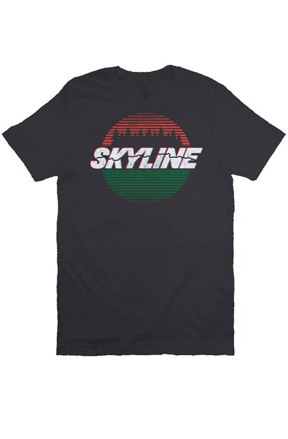 Original Skyline Blvd Hwy 35 design on chest of unisex short sleeve t-shirt