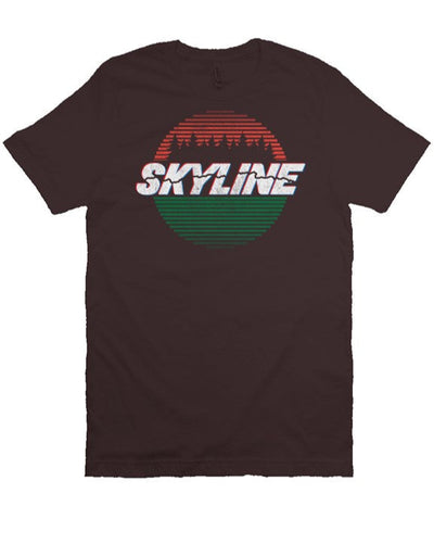 Original Skyline Blvd Hwy 35 design on chest of unisex short sleeve t-shirt