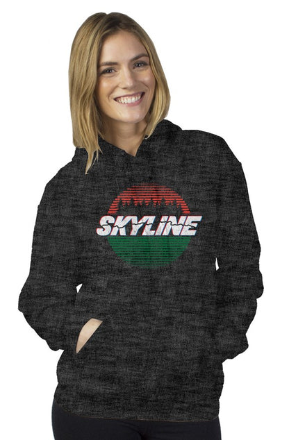 Original Skyline Blvd Hwy 35 design on chest of unisex tultex pullover hooded sweatshirt