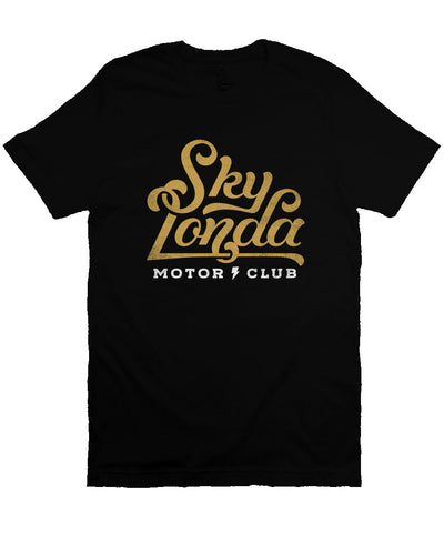 Original "Sky Londa Motor Club" logo on chest of short sleeve t-shirt