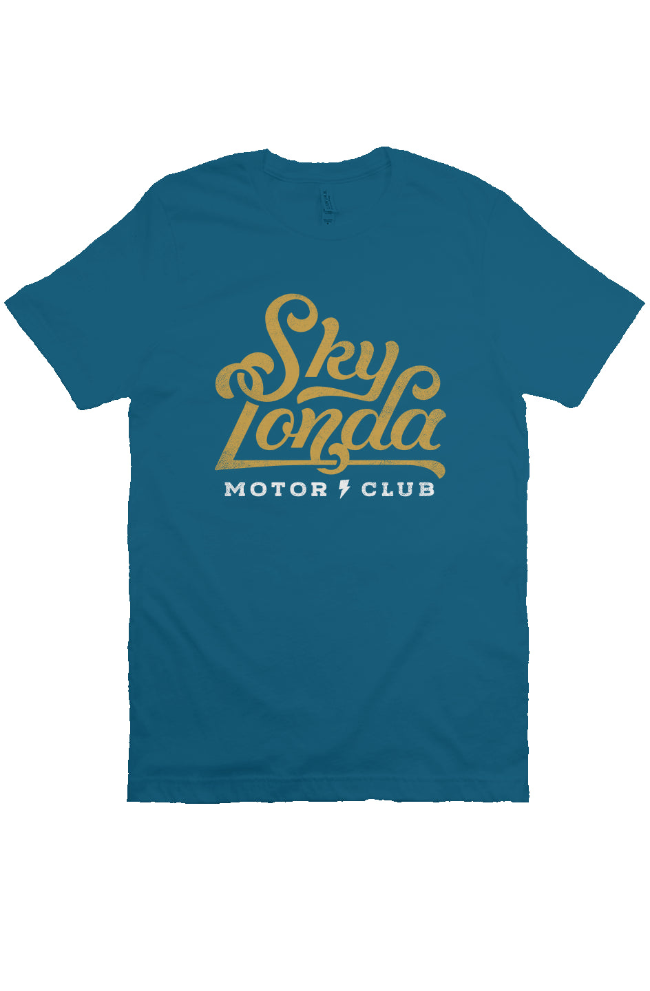 Original "Sky Londa Motor Club" logo on chest of short sleeve t-shirt