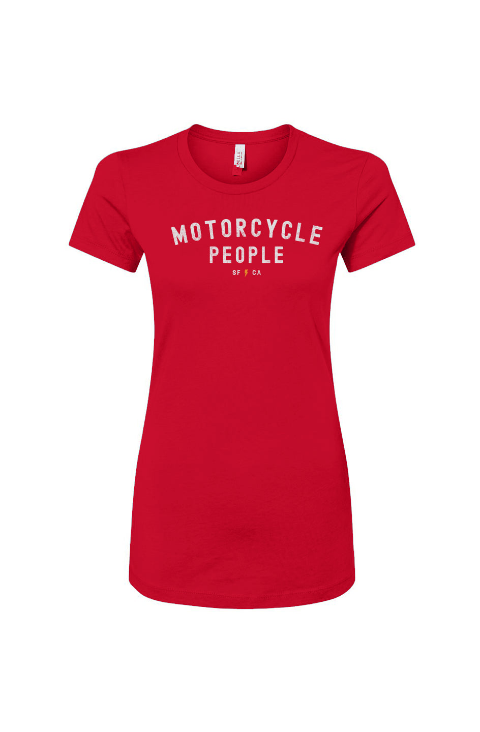 "motorcycle people" design on chest of Women's Slim Fit T-shirt