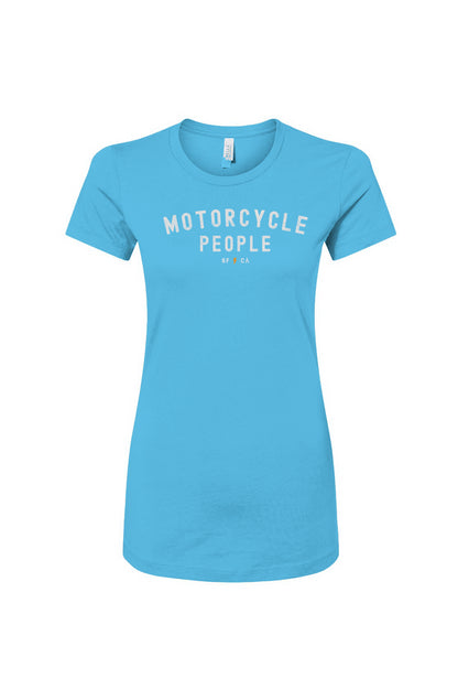 "motorcycle people" design on chest of Women's Slim Fit T-shirt