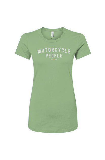 "motorcycle people" design on chest of Women's Slim Fit T-shirt