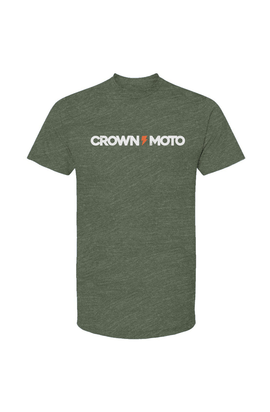 crown moto logo text printed on chest of unisex short sleeve t-shirt