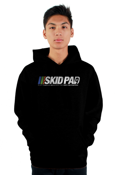 Highway 9 Skid Pad Santa Cruz Mountains design on front of Tultex pullover hoodie by crown moto