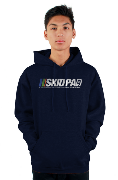 Highway 9 Skid Pad Santa Cruz Mountains design on front of Tultex pullover hoodie by crown moto