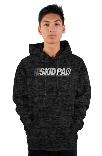 Highway 9 Skid Pad Santa Cruz Mountains design on front of Tultex pullover hoodie by crown moto