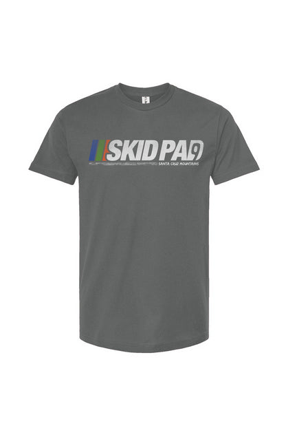 Highway 9 Skid Pad Santa Cruz Mountains design on front of Tultex Unisex T-Shirt by crown moto