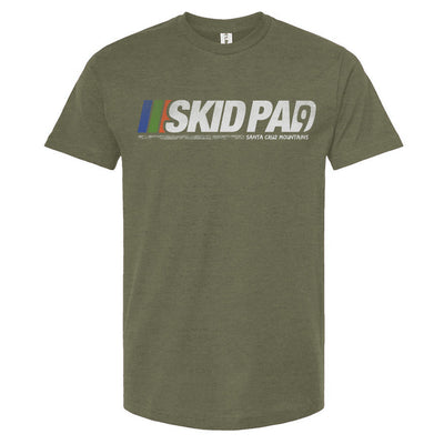 Highway 9 Skid Pad Santa Cruz Mountains design on front of Tultex Unisex T-Shirt by crown moto