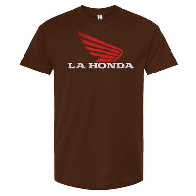 La Honda parody honda motorcycle design on chest of short sleeve Unisex T-Shirt