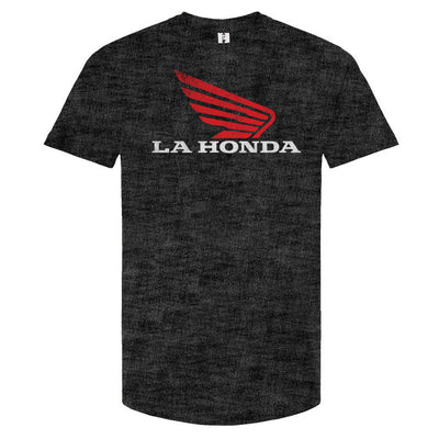 La Honda parody honda motorcycle design on chest of short sleeve Unisex T-Shirt