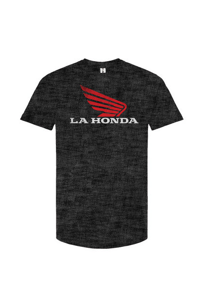 La Honda parody honda motorcycle design on chest of short sleeve Unisex T-Shirt