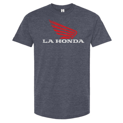 La Honda parody honda motorcycle design on chest of short sleeve Unisex T-Shirt
