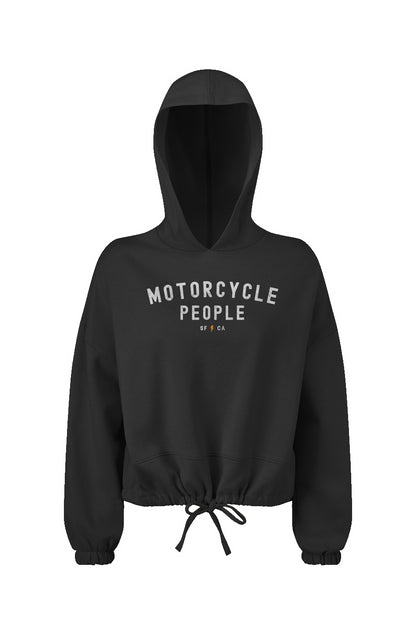 Motorcycle People Ladies' Cropped Oversize Hoodie