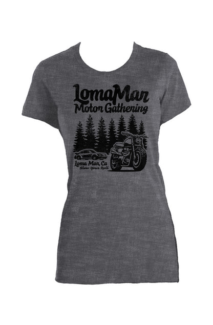 Women's "loma mar motor gathering" USA made short sleeve t-shirt