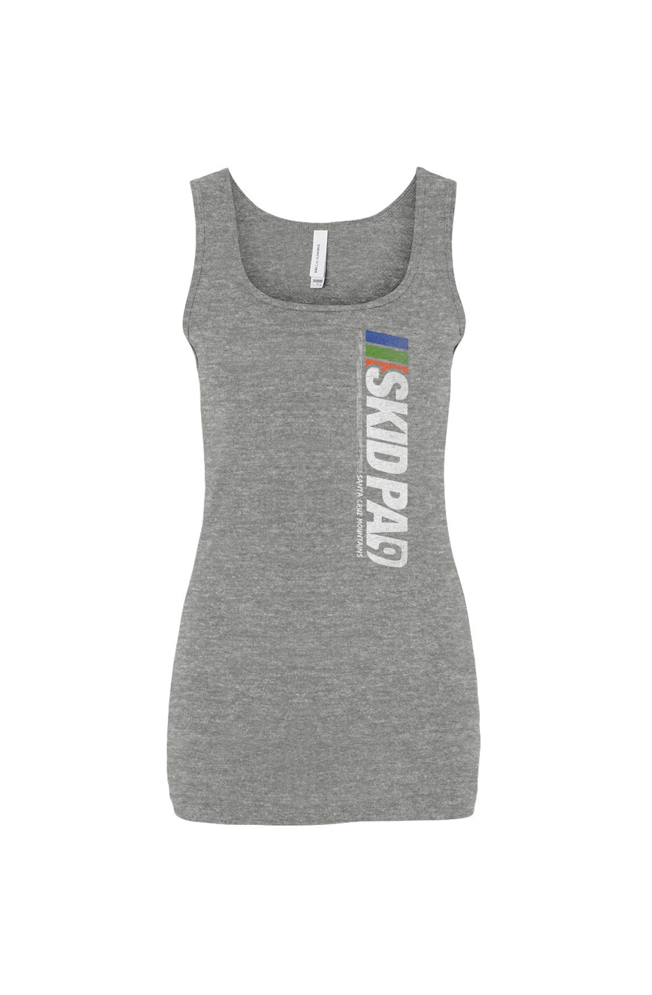 Women's Micro Rib Tank with Hwy 9 SKID PAD design printed vertically on front