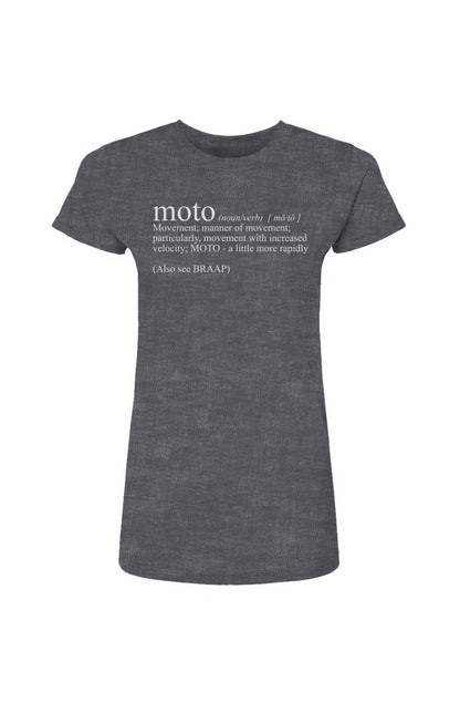 Women's "moto definition" short sleeve t-shirt from crown moto