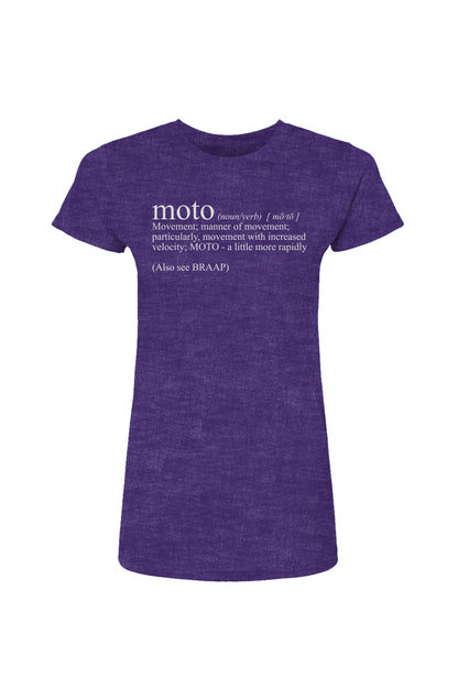 Women's "moto definition" short sleeve t-shirt from crown moto