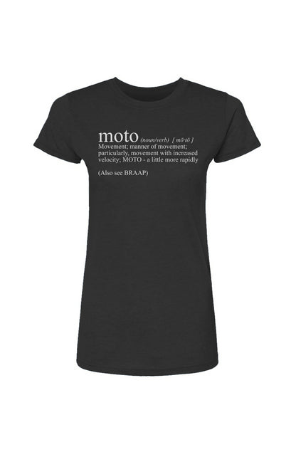 Women's "moto definition" short sleeve t-shirt from crown moto