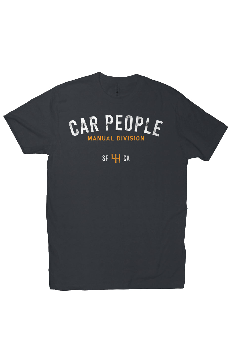 Short sleeve t-shirt with "CAR PEOPLE" manual division SF design on chest 