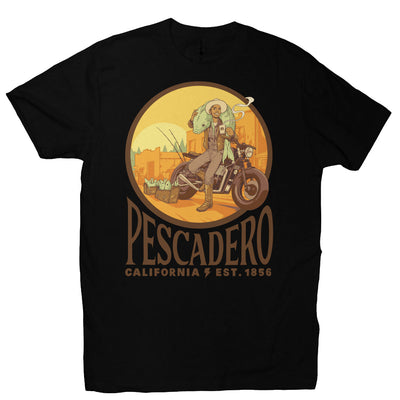 Original Pescadero CA design by NEMO on unisex heather short sleeve t-shirt
