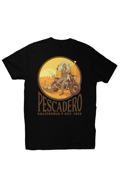 Original Pescadero CA design by NEMO on unisex heather short sleeve t-shirt