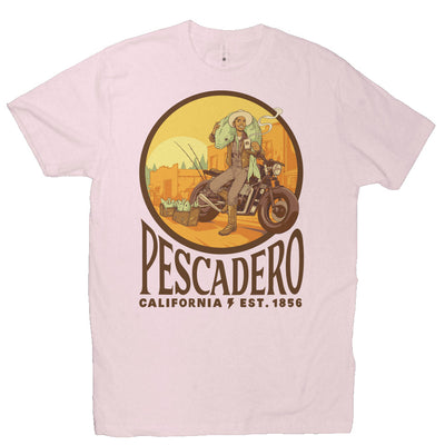 Original Pescadero CA design by NEMO on unisex heather short sleeve t-shirt