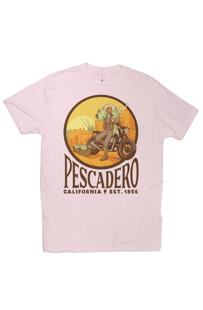 Original Pescadero CA design by NEMO on unisex heather short sleeve t-shirt