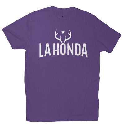 La Honda Venison design on chest of short sleeve t-shirt