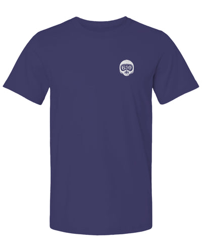 La Honda Moto 650 design on chest of short sleeve t-shirt