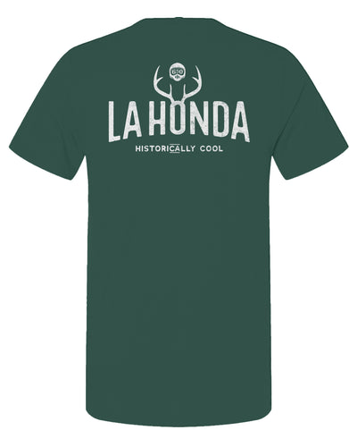 La Honda Historically Cool 650 design on back of short sleeve t-shirt