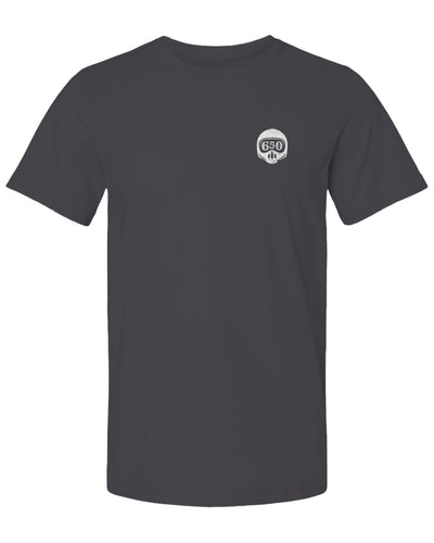 La Honda Moto 650 design on chest of short sleeve t-shirt