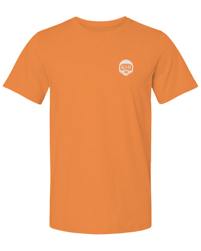 La Honda Moto 650 design on chest of short sleeve t-shirt