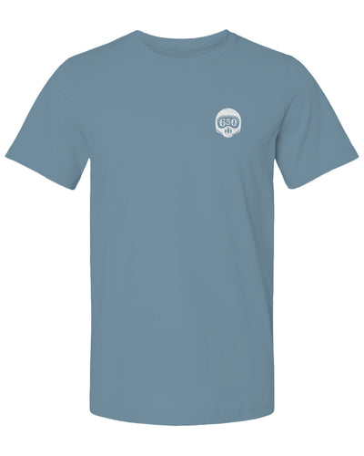 La Honda Moto 650 design on chest of short sleeve t-shirt